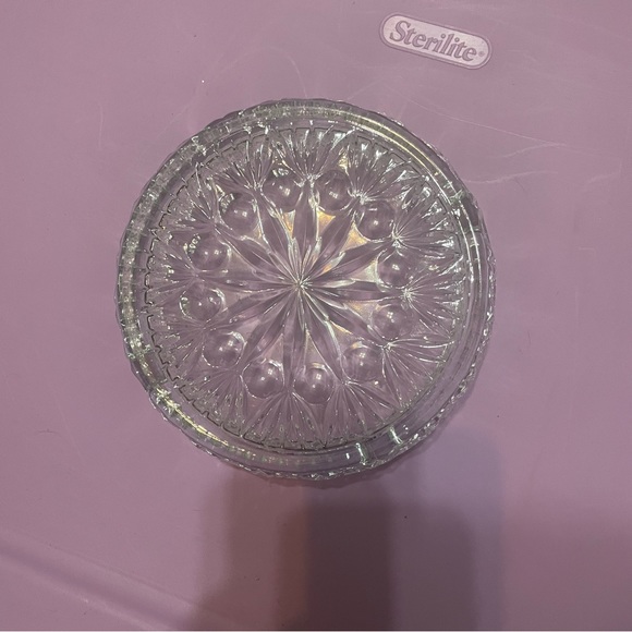 Princess house crystal round 6’ ashtray ornate 3 lite chime set ashtray only - Picture 6 of 9